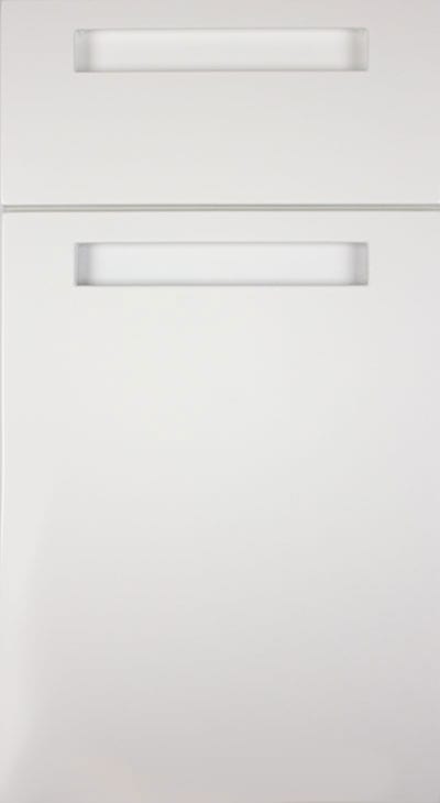 White Cabinet Door with integrated pull handles