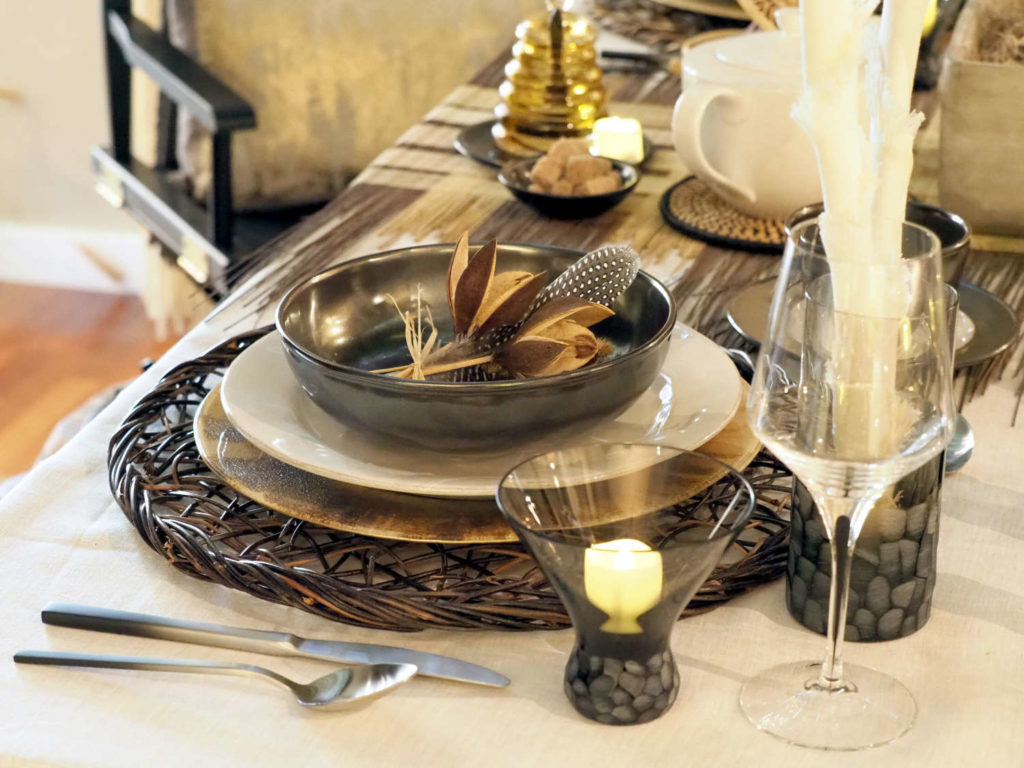 Place Setting by Kim Mitchell - an earthy, natural theme