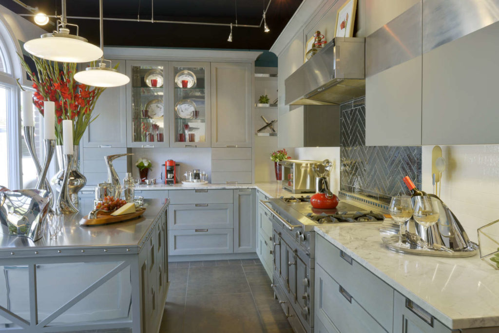 Anne Joyce's Art of the Table Kitchen with red accents
