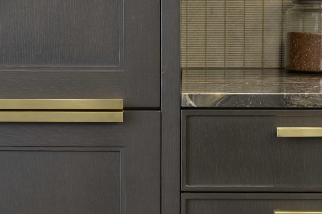 Oak Cabinetry with Brass Hardware by Armac Martin
