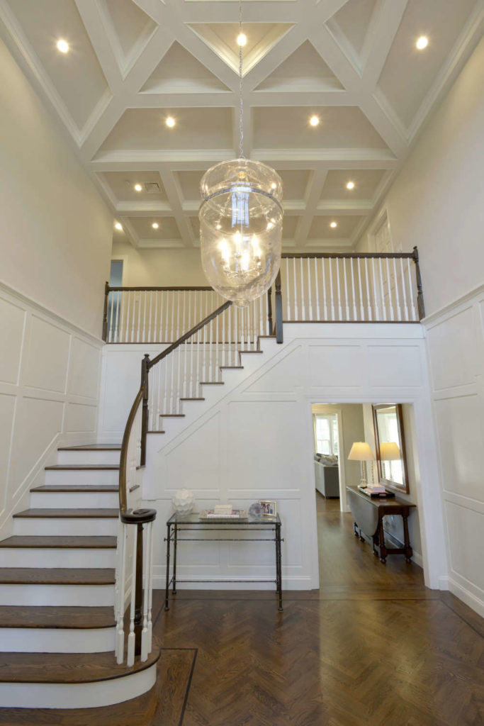 Front Foyer with Coffered Ceiling utilizing a square-within-a diamond-within-a square motif