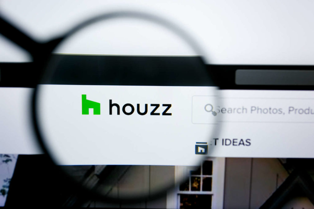 Houzz logo in website search