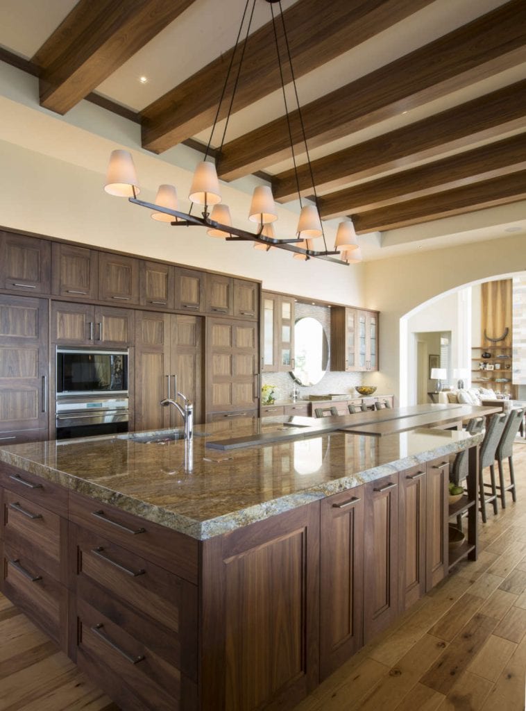 Walnut Kitchen with exposed beams