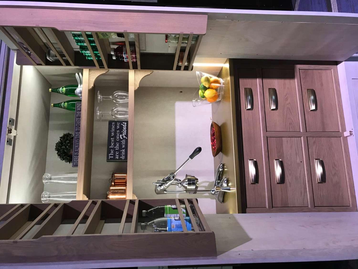 Purple Bilotta pantry with drawer, door storage and shelving