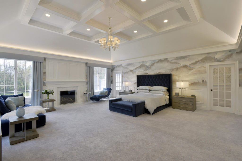 Luxury Bedroom with Coffered Ceiling