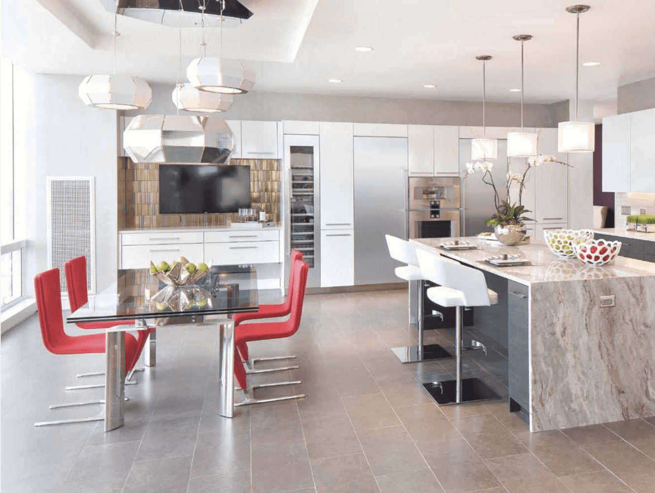 Contemporary European-style kitchen, designed by Bilotta senior designer Jeff Eakley