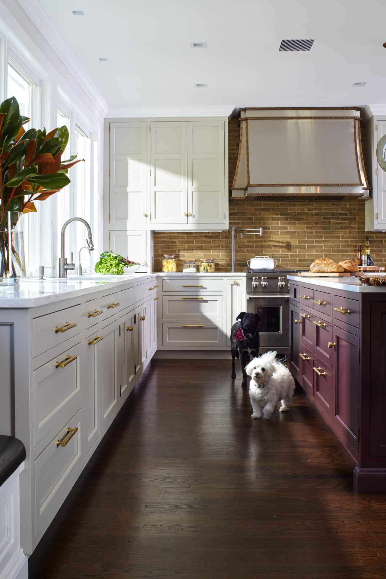 Purple & Soft Taupe Kitchen Cabinetry