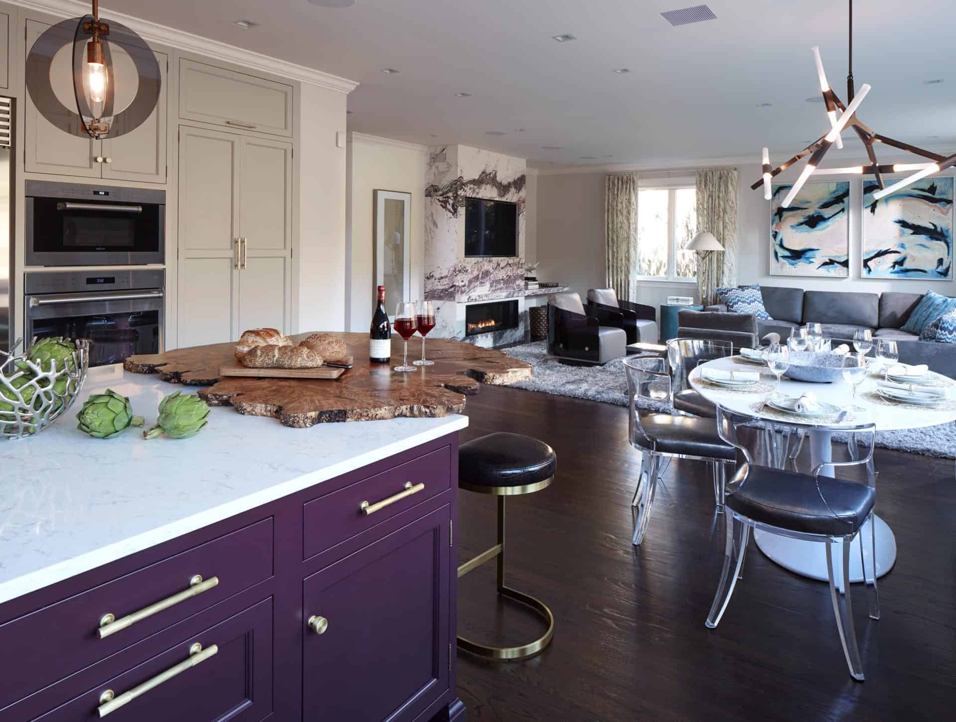 Purple and Soft Taupe Kitchen